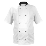 Bluza kucharska biała krótki rękaw wstawki czarne roz.XXL – bluza kucharska – odzież gastronomiczna